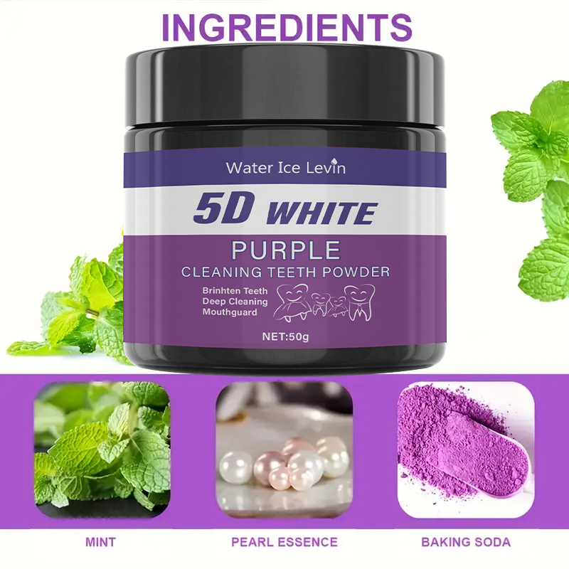 Teeth Whitening Baking Soda - Pó de Limpeza Dental 5D Branco