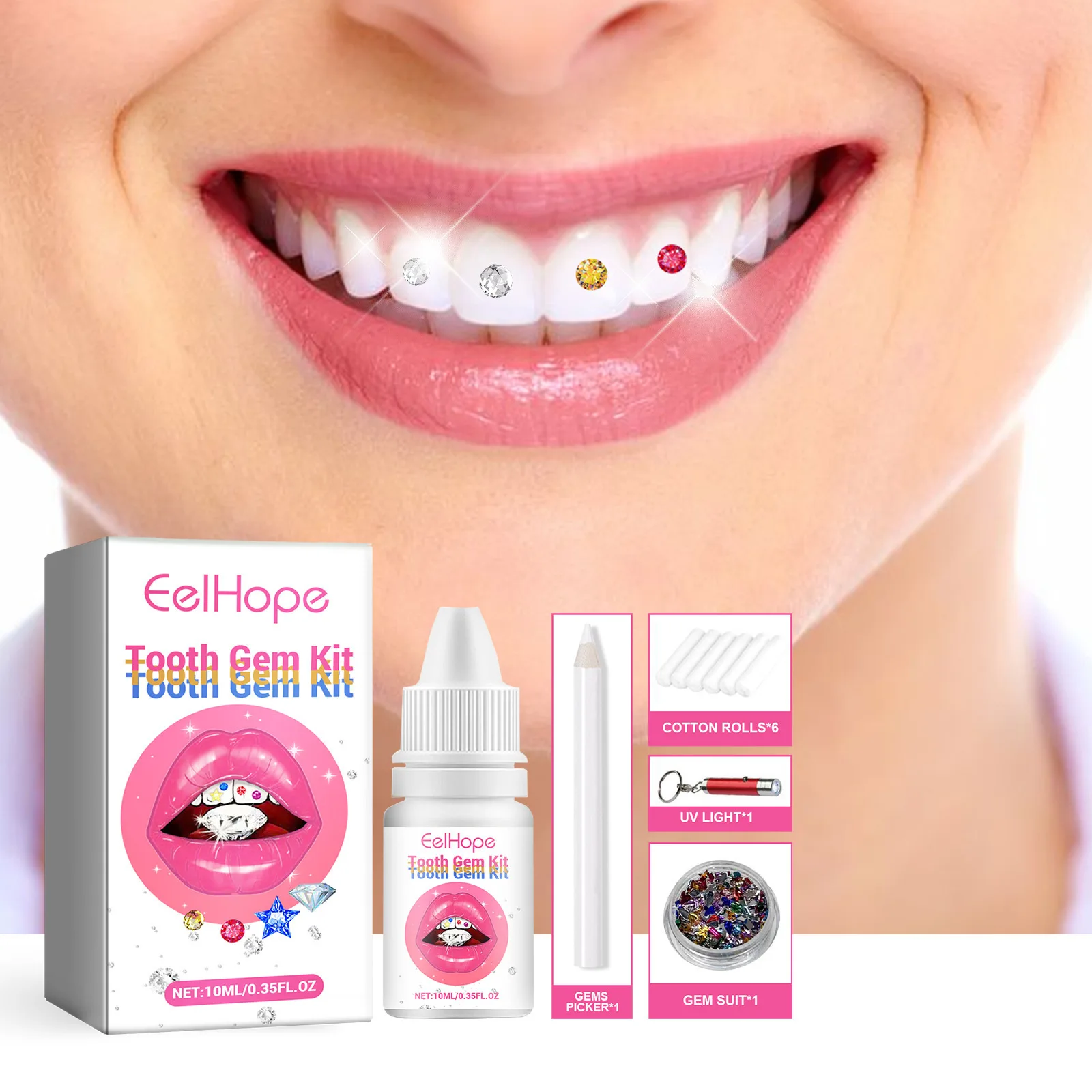 Teeth Whitening Kit - Kit de Joias Dentárias DIY: Decoração