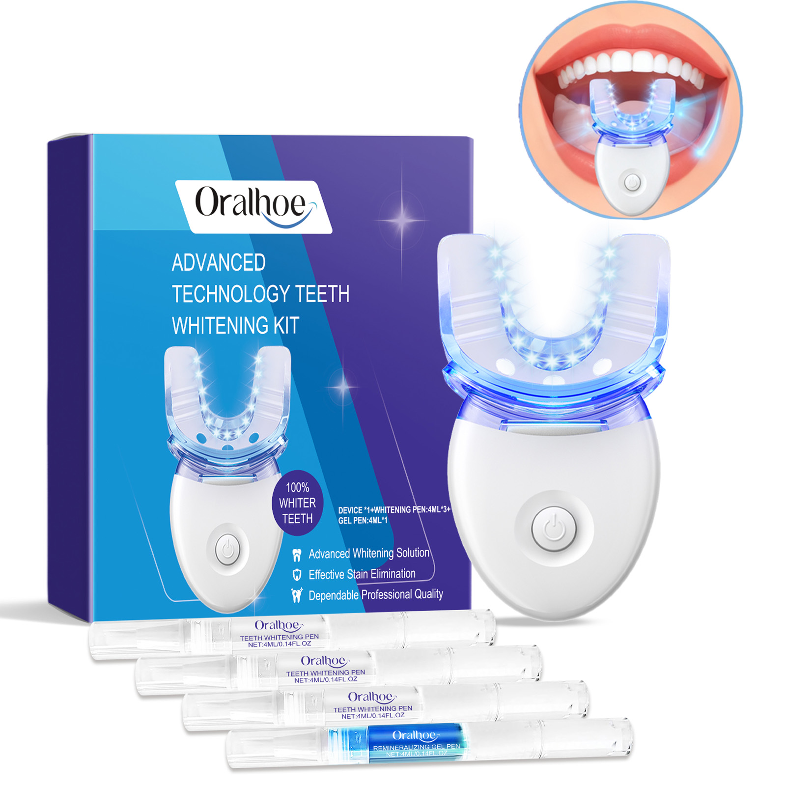 Teeth Whitening App - Kit profissional de luz led para