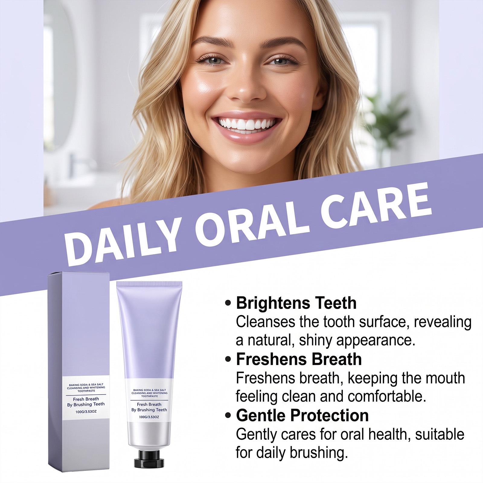 Pasta de Dente Clareadora com  - Teeth Whitening Baking Soda avaliação e preço