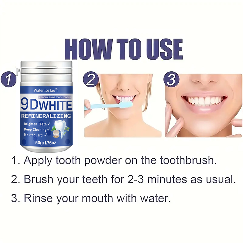 Pó Dental 9D White Ice Double  - Teeth Whitening Baking Soda avaliação e preço