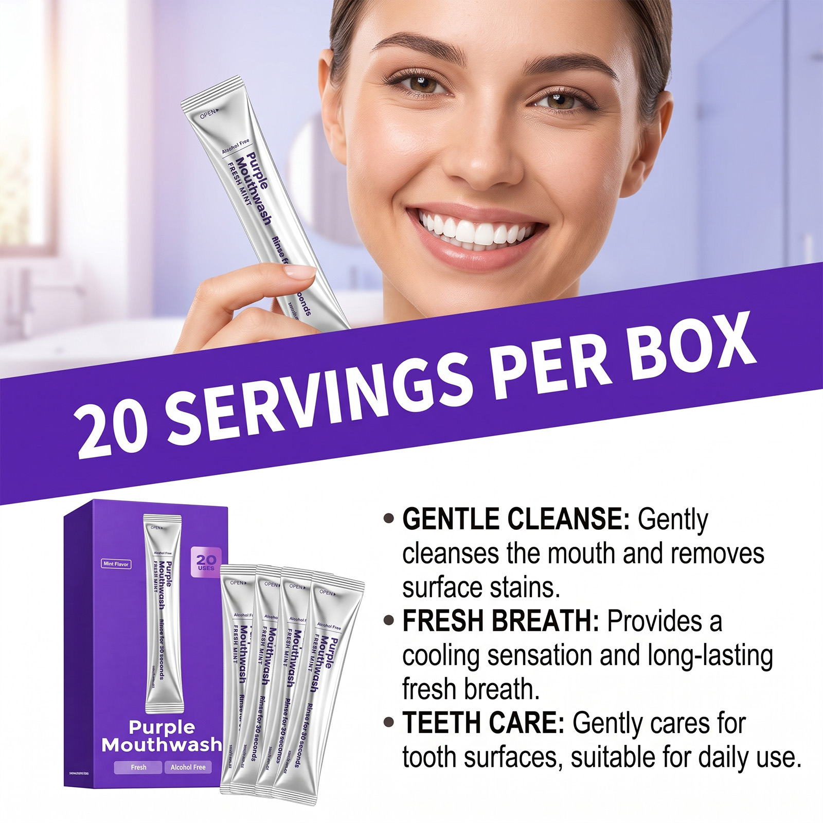 Pacote com 20 Enxaguantes Buca - Whitening Mouthwash avaliação e preço